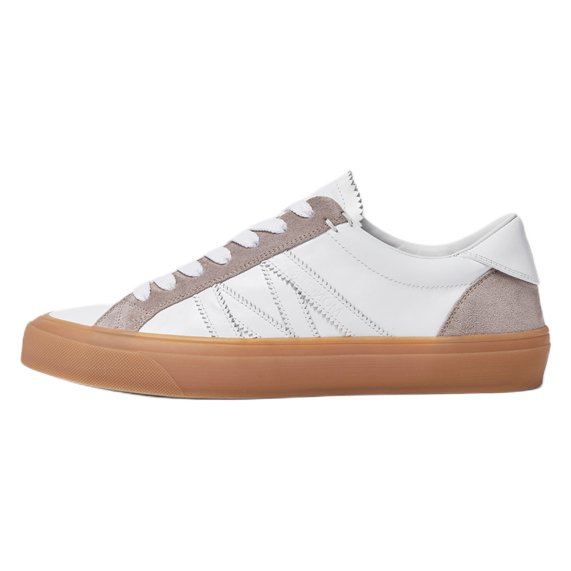 Moncler Кроссовки для скейтбординга Monaco M Low Top, высота 3 см, мужские, белые