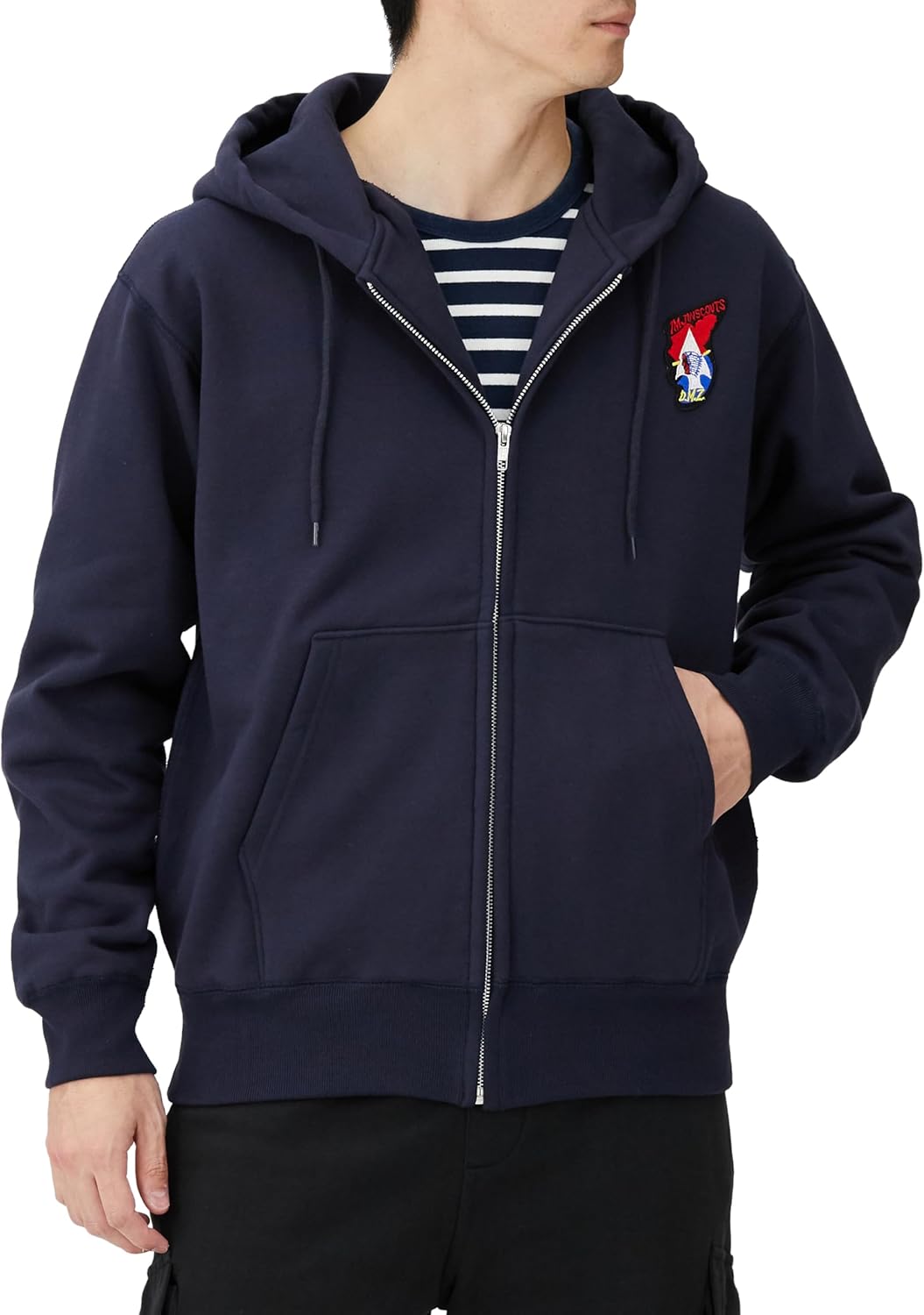 

Толстовка с капюшоном в стиле F, нашивка с гербом армии США, на флисовой подкладке, на молнии, темно-синяя F-Style