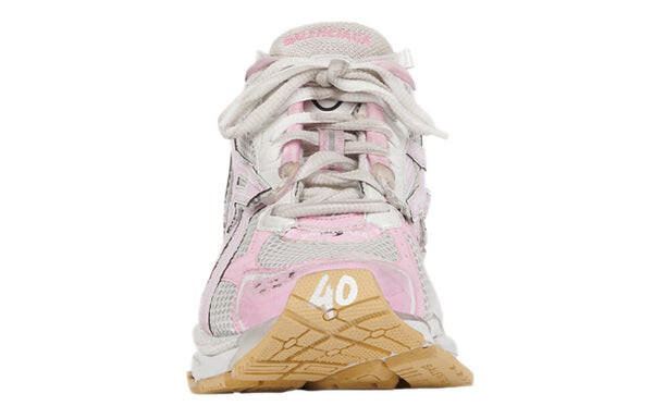 Кроссовки runner sneakers 'white baby pink mesh and nylon' Balenciaga, розовый — фото 3