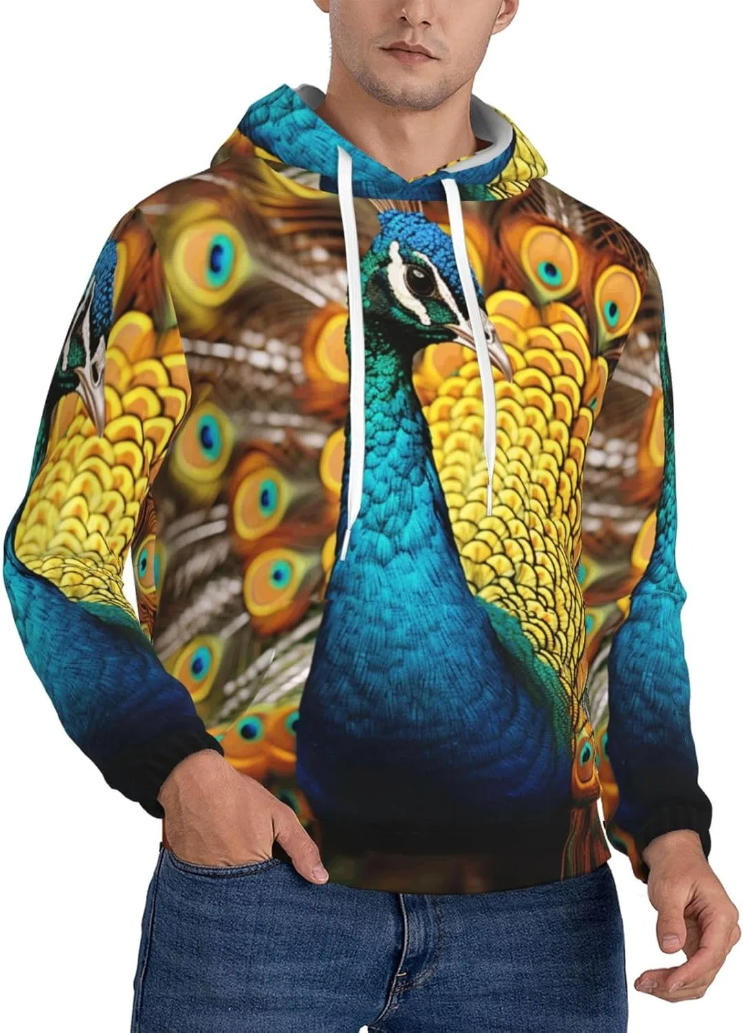 

Мужская флисовая толстовка с капюшоном Peacock KKLWEGU