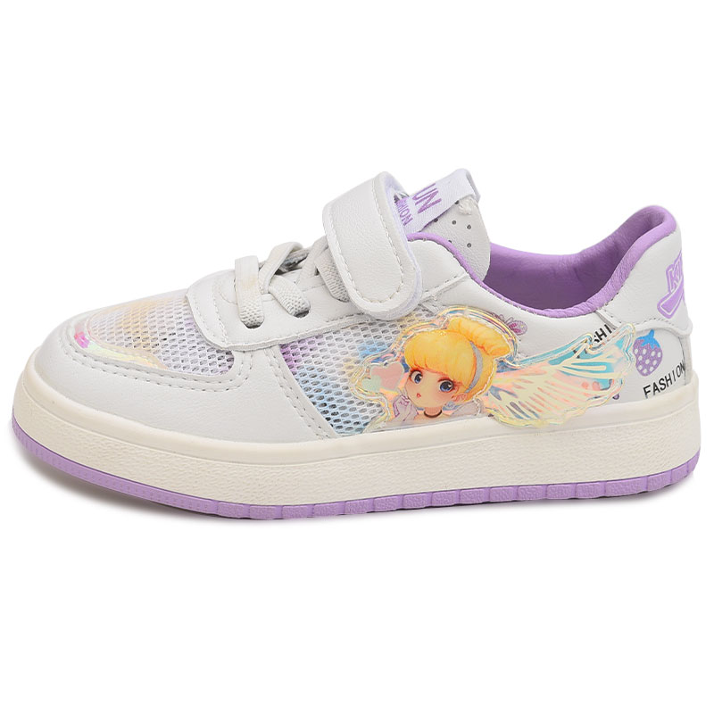 

Budding Антиударные дышащие низкие детские скейтбординг кроссовки White Purple Kids'