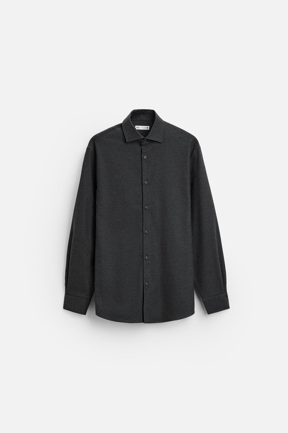 

Рубашка из текстурированного хлопка ZARA, серый