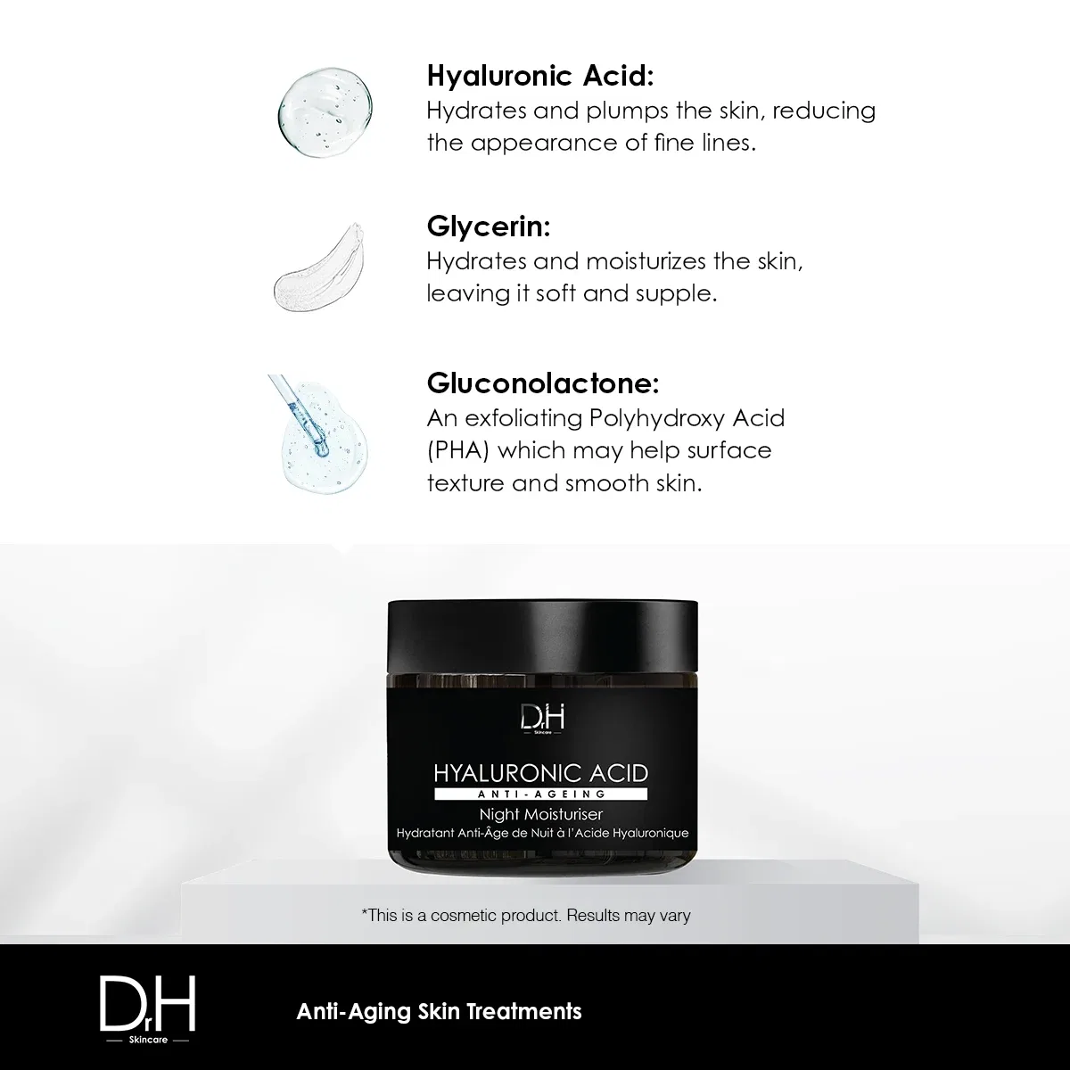 Крем для лица Skinchemists — Ночной увлажняющий с гиалуроновой кислотой, 60 мл — фото 2