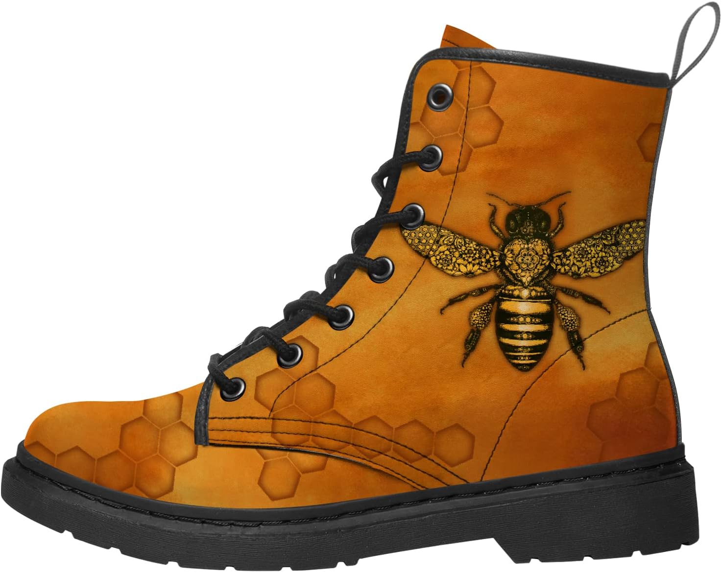 

Женские и мужские ботинки Honey Bee, кожаные ботинки на шнуровке, ботинки, подарок для нее и для него Lodaden, оранжевый