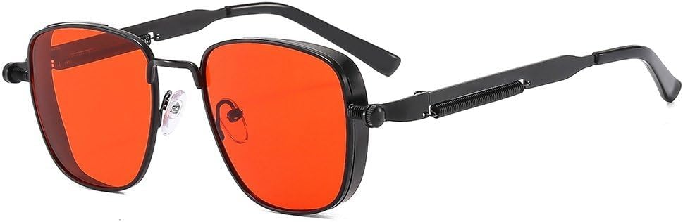 

Ретро металлические солнцезащитные очки для женщин и мужчин, модные женские панк-очки для вождения, солнцезащитные очки с защитой от УФ-излучения UV400 TKKTLLT, Black Red