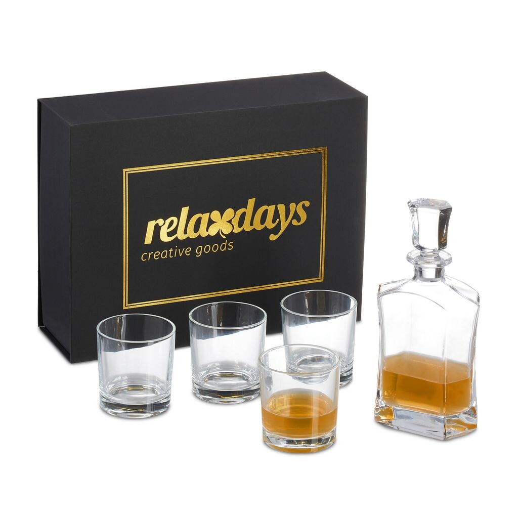 

Релаксдэйс 5 шт. Набор для виски с графином и стаканами Relaxdays, прозрачный