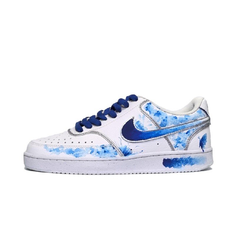 

Кроссовки Nike Court Vision 1 Skateboarding Shoes Unisex Low-top White/blue, синий