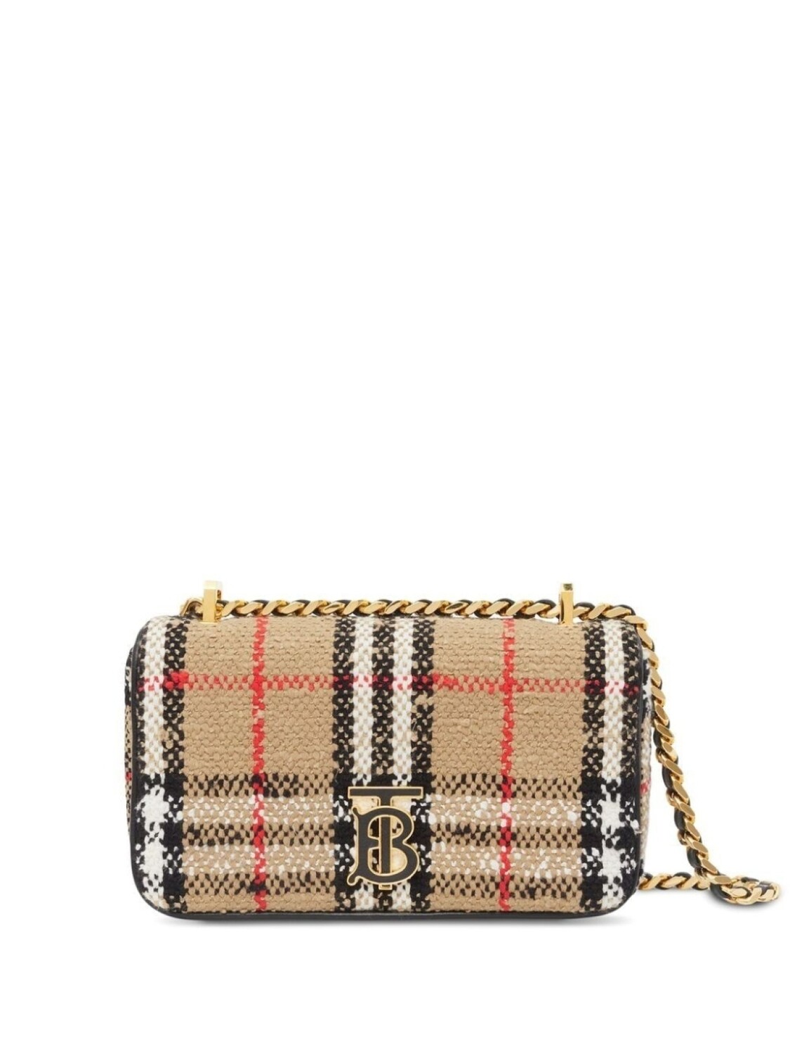 

Сумка Burberry Lola в клетку, нейтральный цвет