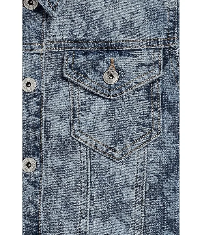 Джинсовая куртка оверсайз Floral Oversize Denim Jacket abercrombie kids, ANF Light Grey Heather — фото 3