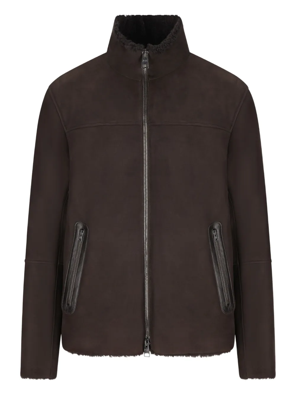 

Куртка на молнии из овчины Herno, коричневый