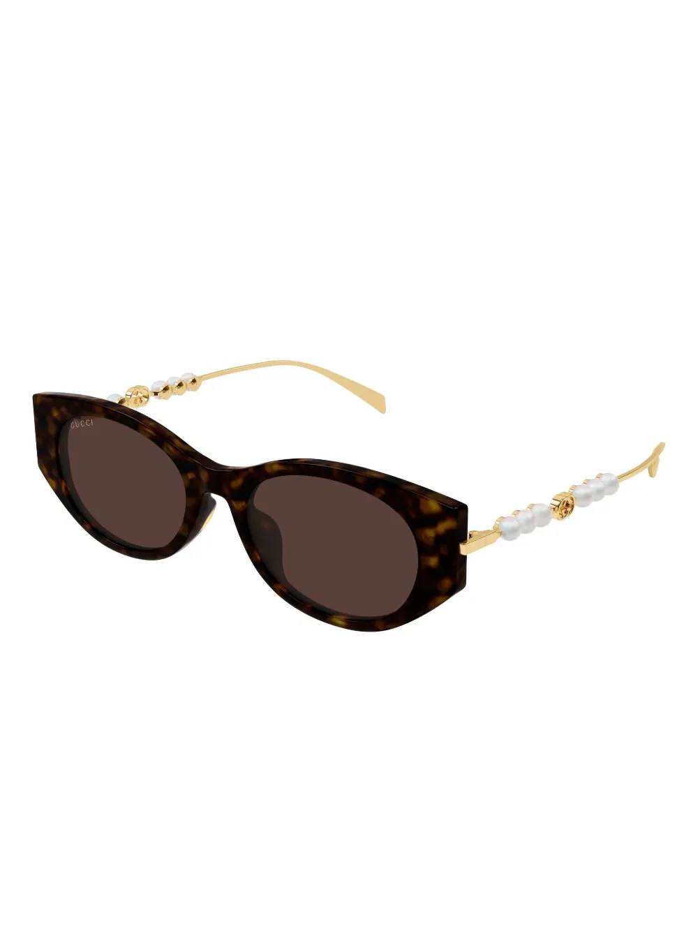 Солнцезащитные очки GG1970SA cat-eye с жемчугом Gucci, коричневый — фото 2
