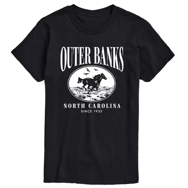 

Футболка с принтом "Бегущая лошадь Outer Banks" больших размеров Licensed Character, черный