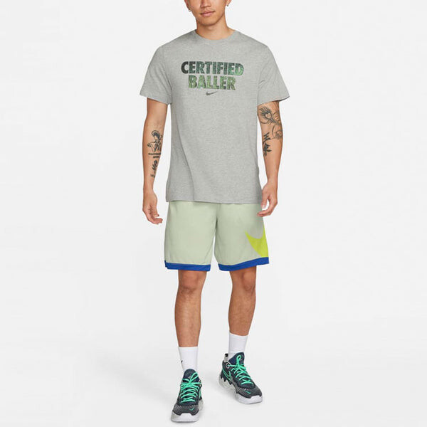 Шорты loose fit quick dry large logo breathable basketball shorts green Nike, мультиколор — фото 2