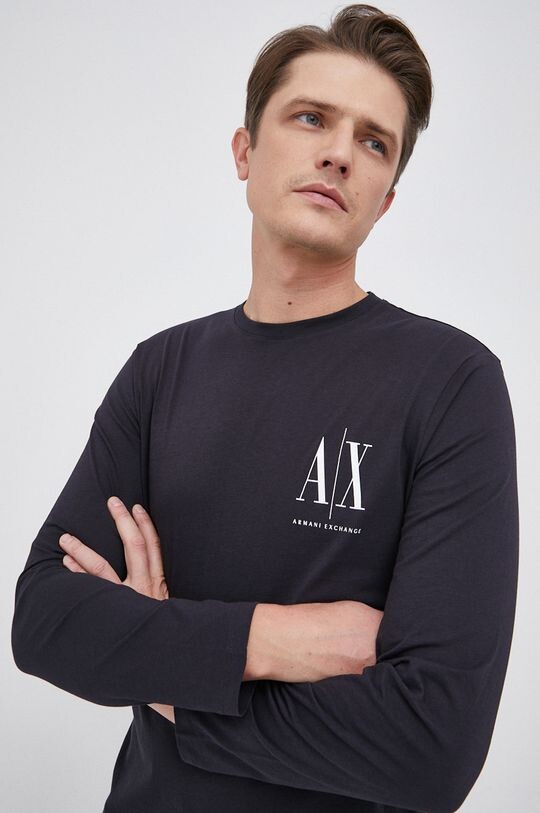

Лонгслив из хлопка Armani Exchange, темно-синий