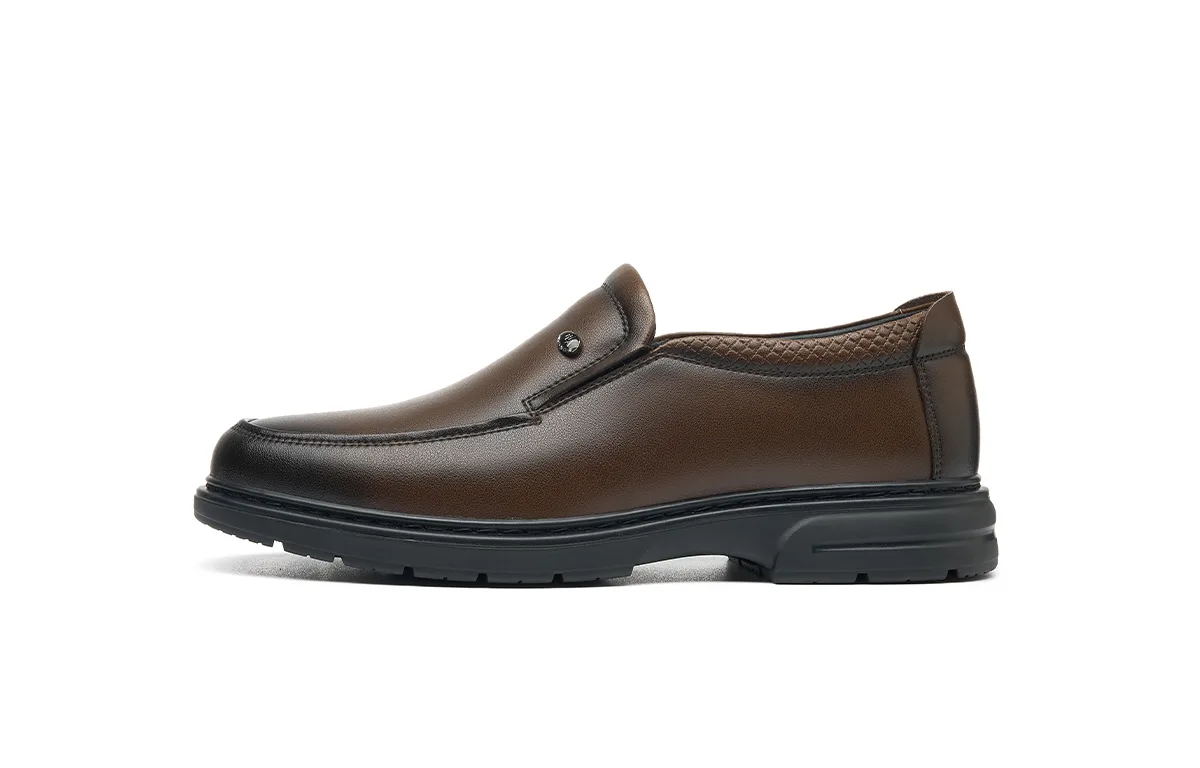 HLA Повседневные мужские туфли Dad Shoes на шнуровке из кожи черные дышащие перфорированные