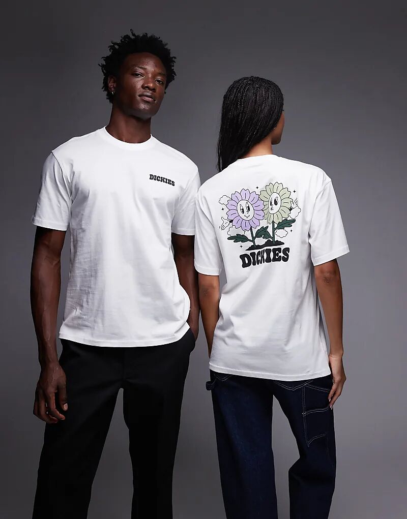 

Футболка Dickies Green Meadows с цветочным принтом на спине, белая
