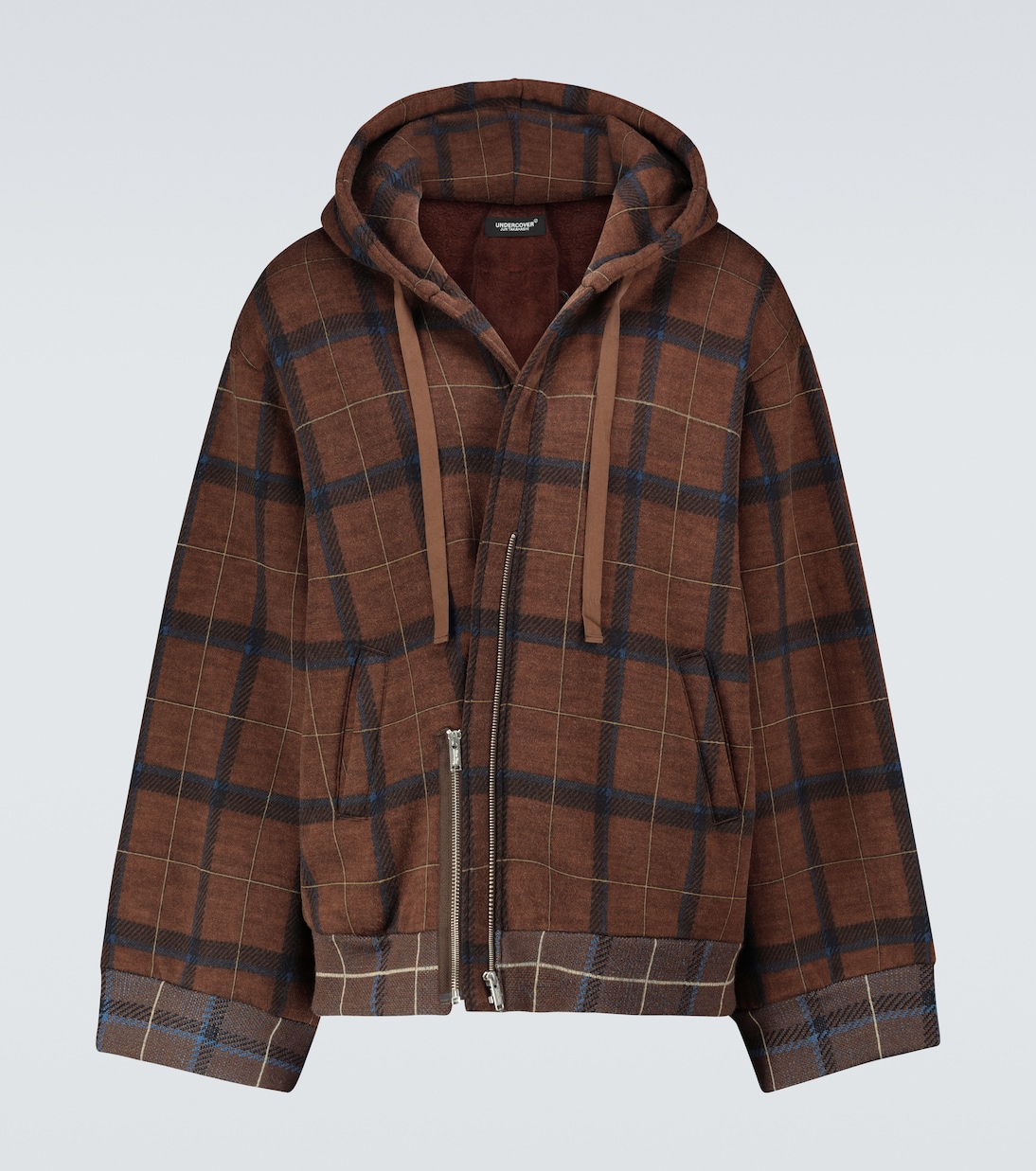 

Толстовка с капюшоном в клетку на молнии Undercover, Brown Ck