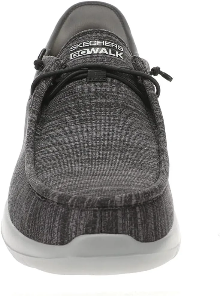 Мужские слипоны Skechers GoWalk Max - спортивные повседневные прогулочные туфли | Амортизирующая стелька с охлаждающей воздухом памятью формы, черный — фото 2