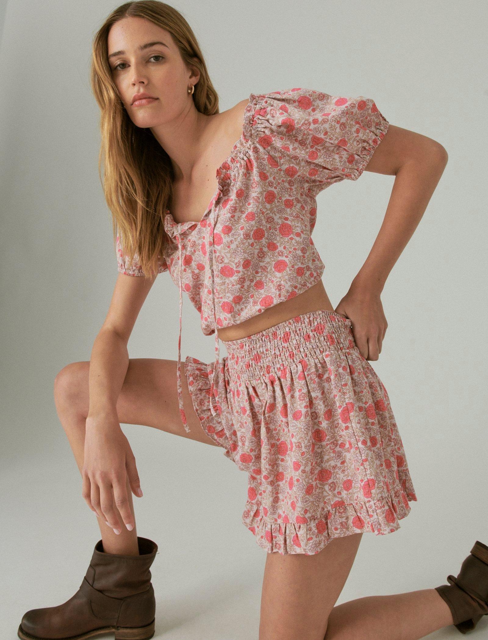 

Lucky Brand Женские шорты Matchback с принтом, светло-розовый