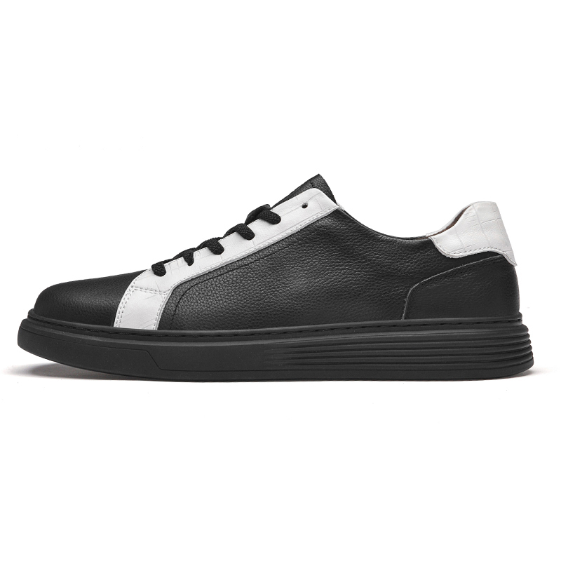 

Kuding Мужские скейтерские кеды низкие бело-черные, цвет Black (Shoe Size)