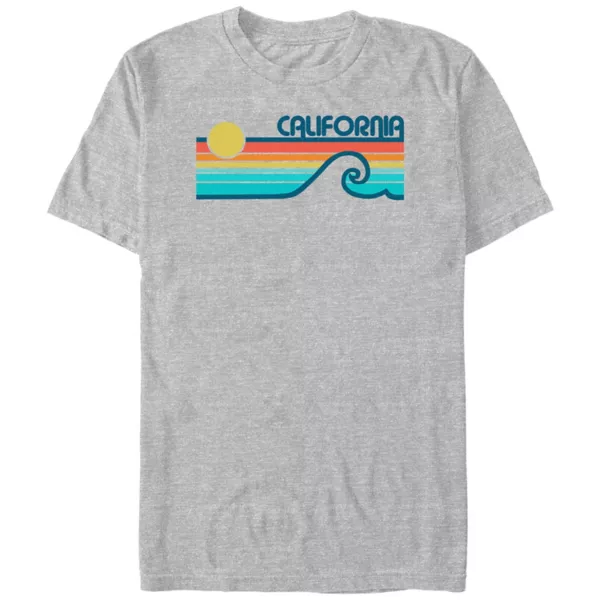 

Футболка California Retro с принтом заката и волны для больших размеров Licensed Character, серый