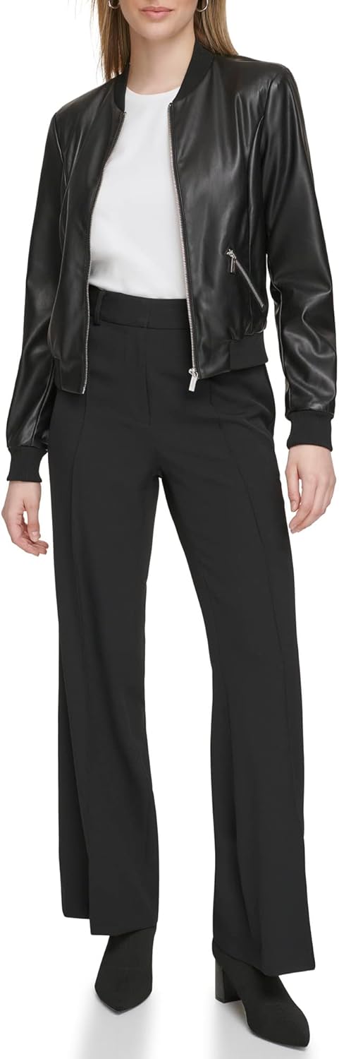 

Calvin Klein Женская куртка-бомбер на молнии спереди, Black