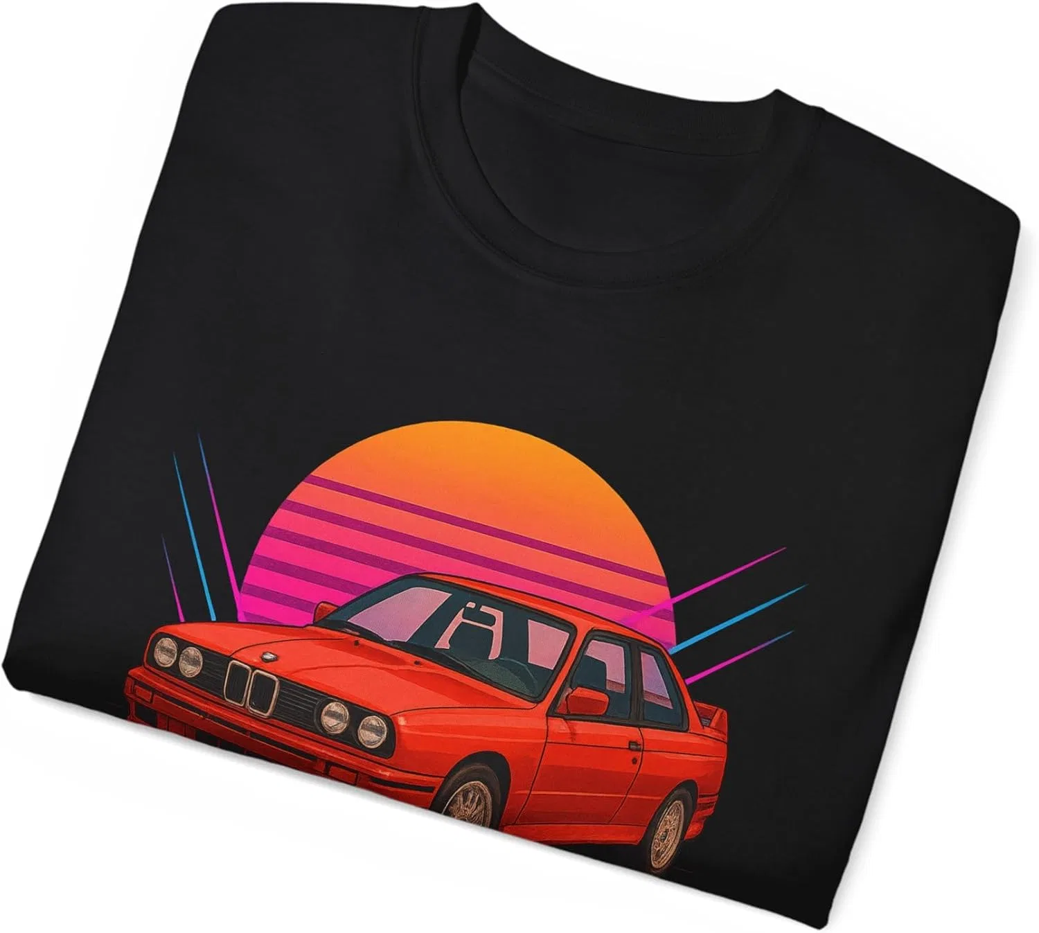 Ретро-футболка с изображением автомобиля BMW E30 | Винтажная футболка в стиле 80-х с графическим принтом классического автомобиля | Футболка, вдохновленная автомобильной тематикой — фото 4