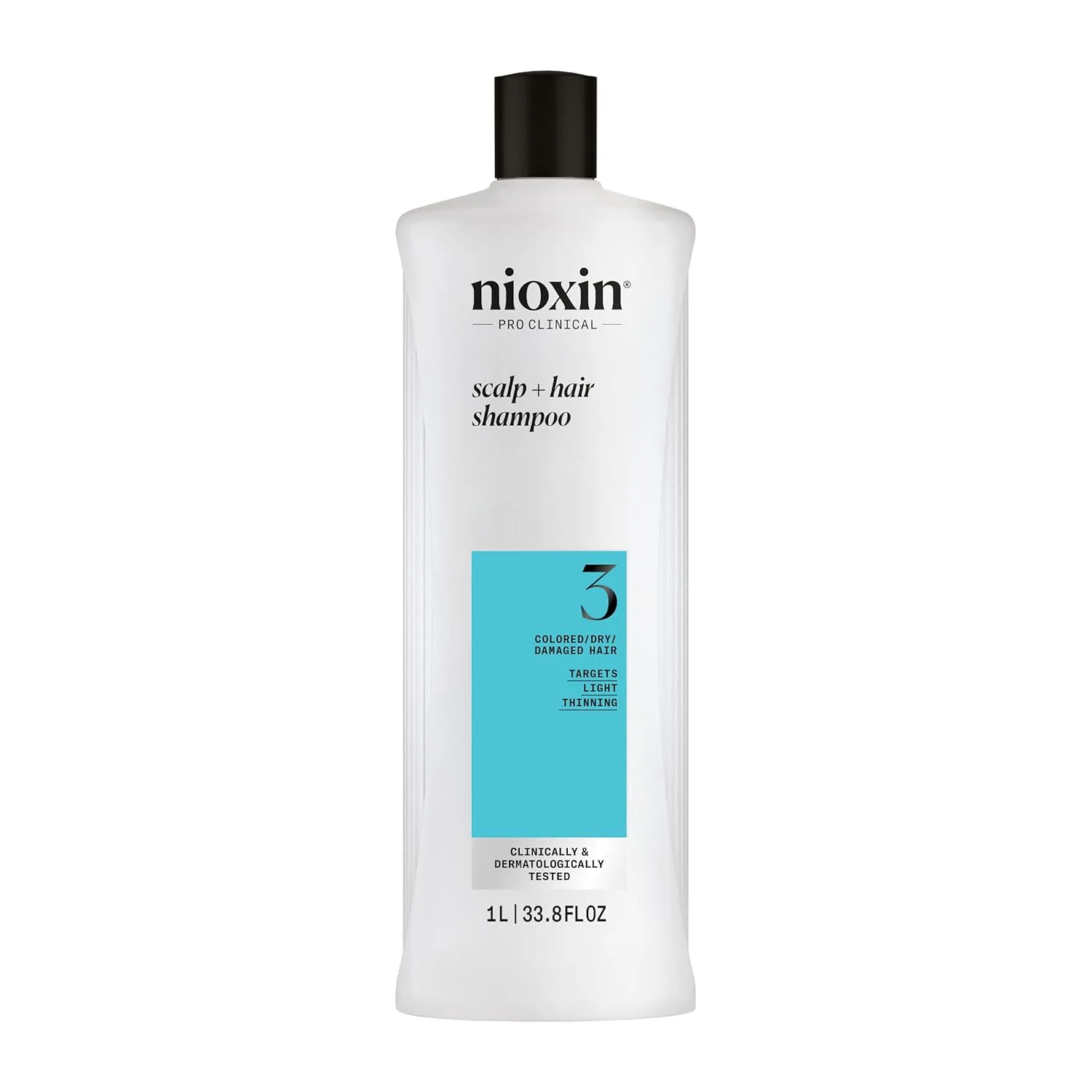 шампунь для увеличения объема волос и кожи головы nioxin system 3 для окрашенных, сухих и поврежденных волос с легким истончением 1000 мл (.)