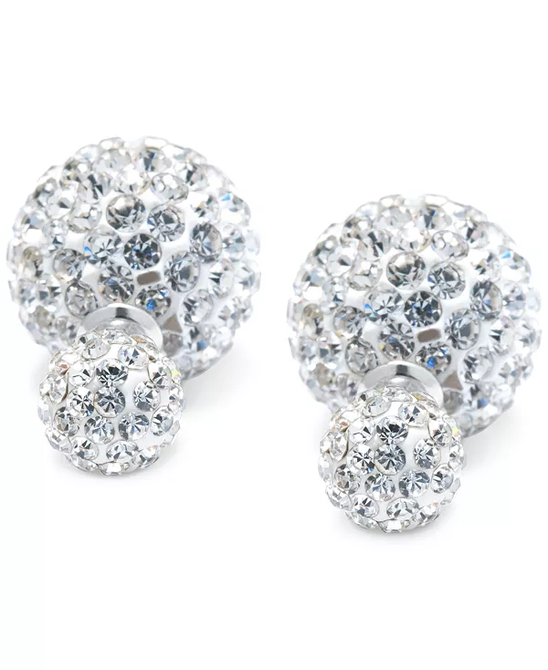 

Серьги-Гвоздики с кристаллами в форме сфер из стерлингового серебра, эксклюзивно в Macy's Macy'S, silver