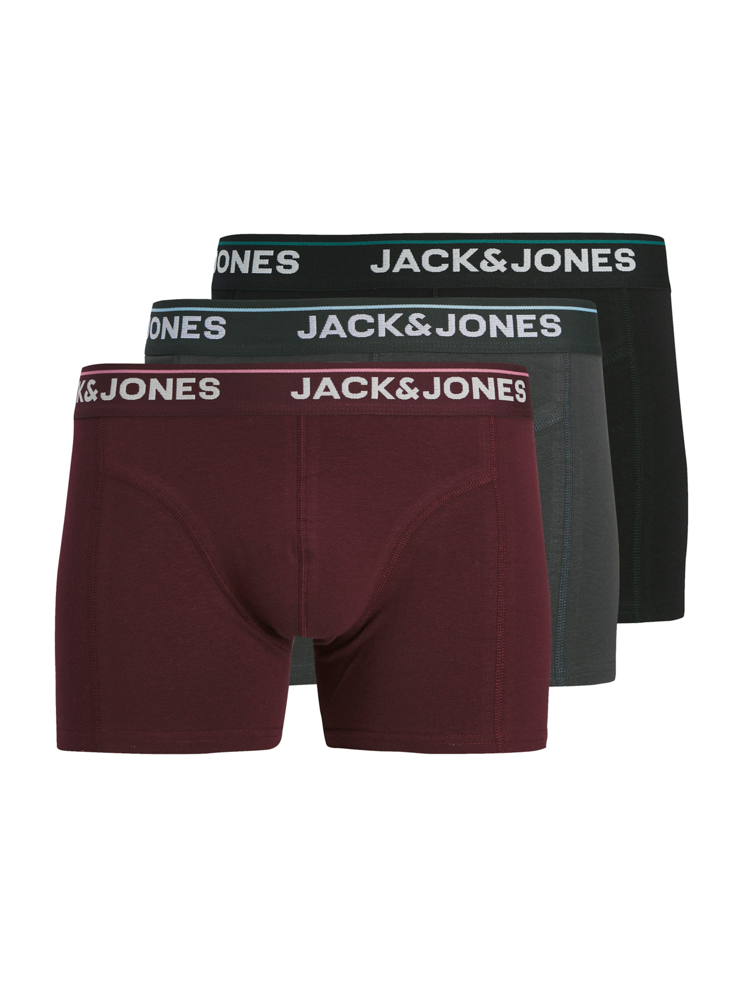 

JACK & JONES Боксеры в цветах Grey, Wine Red, Black