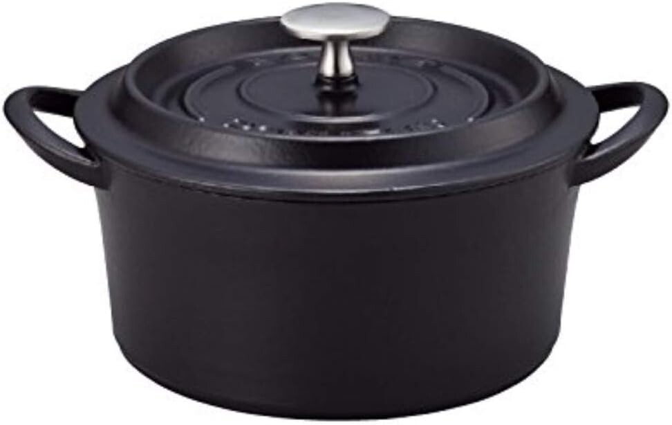 

Двуручная кастрюля Ishigaki Sangyo Ishigaki, чугунное литье, Bon Bonaire Cocotte, газовый огонь, IH, двойного назначения, черный, 7,9 дюйма (20 см), Black (Black 19-3911Tcx)