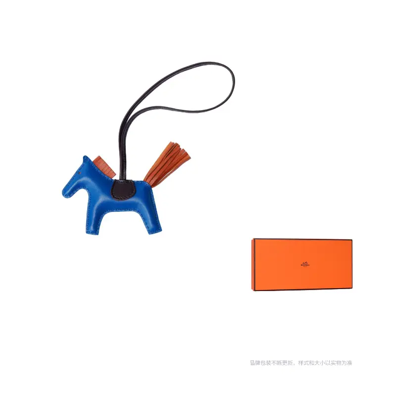 

HERMES Кожаный кулон унисекс синий красный, Blue