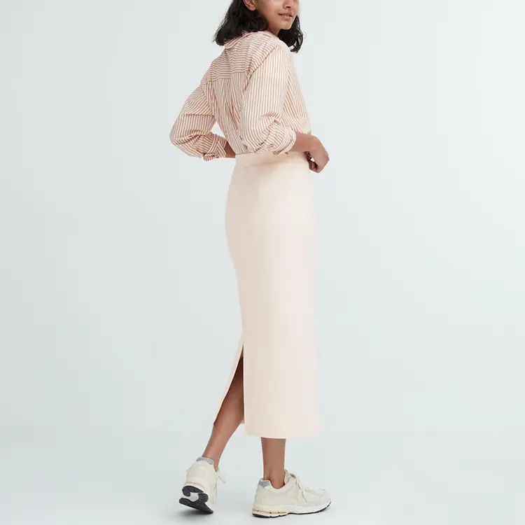 Повседневная длинная юбка женская молочно-белая Uniqlo — фото 2