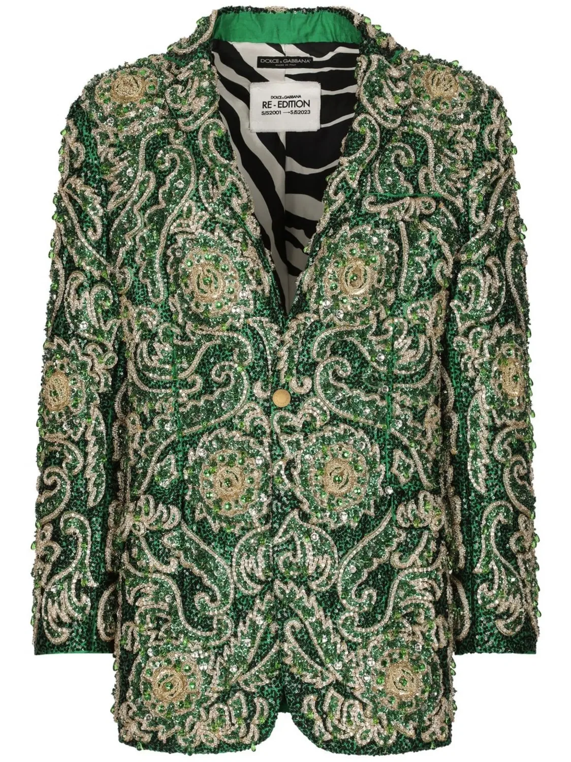 Однобортный пиджак Taormina с вышивкой Dolce & Gabbana