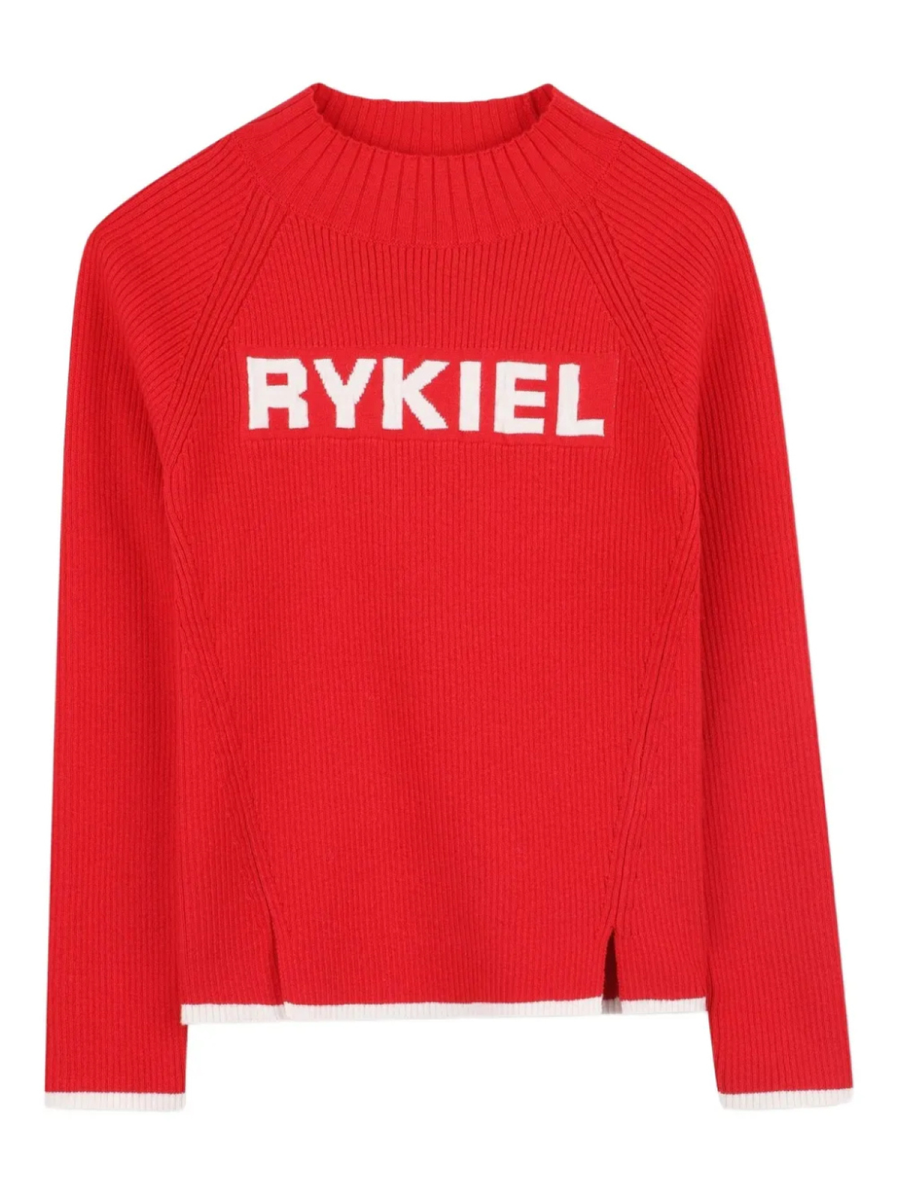 

SONIA RYKIEL ENFANT свитер в рубчик с логотипом, красный