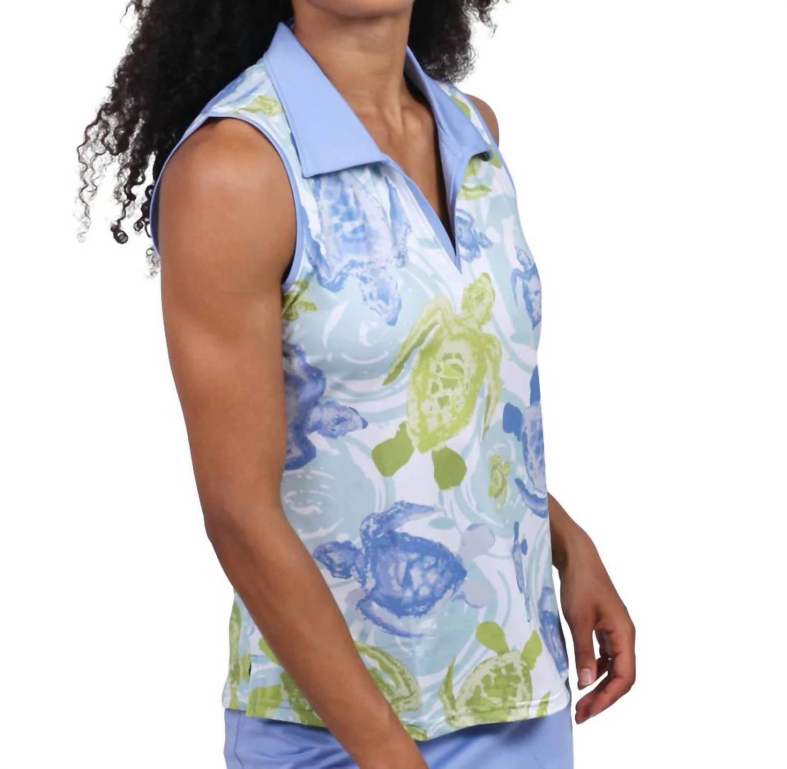 

Топ без рукавов с морскими черепахами в разноцветном дизайне Ana Clare, мультиколор