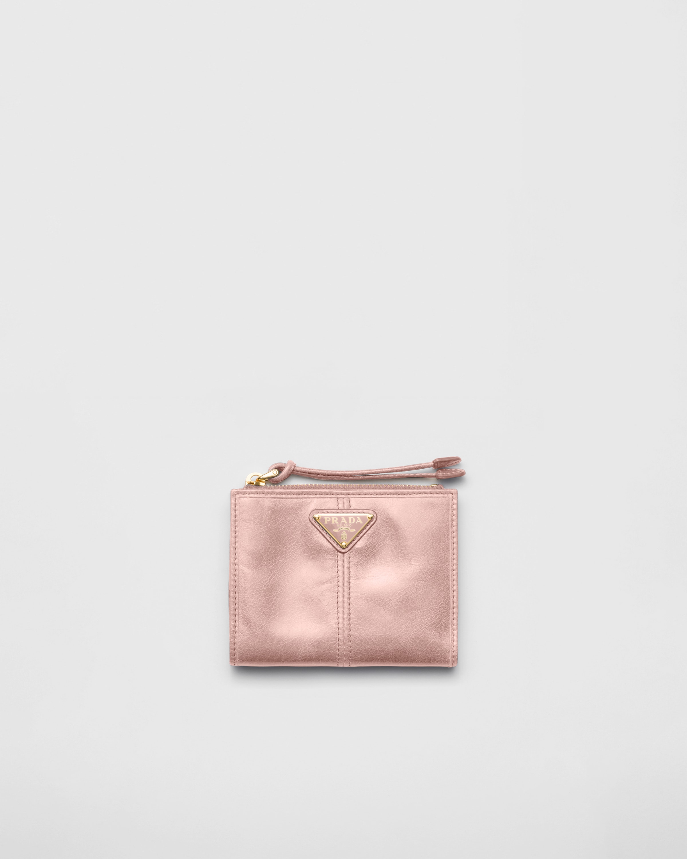 

Маленький кожаный кошелек Prada, розовый