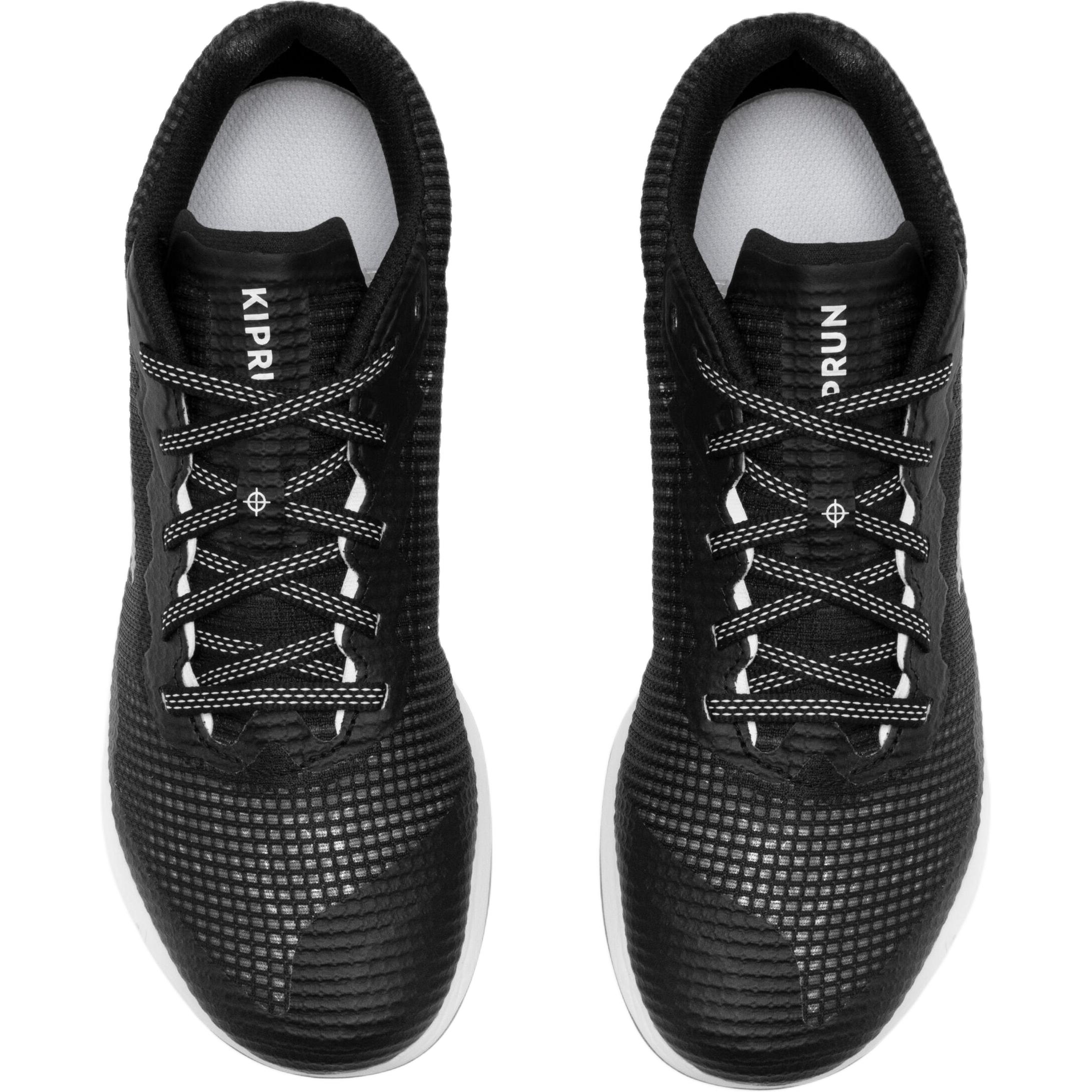 Противоскользящие износостойкие низкие детские кроссовки Black White для подростков DECATHLON, Smokey черный/светло-Jade Stone Color — фото 4
