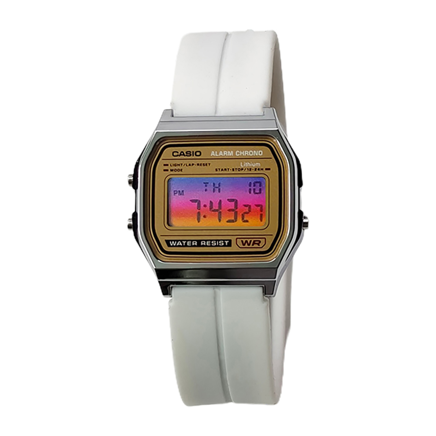 

CASIO Часы Retrofit Series Electronic Movement Silicone Strap Watch Women's Watch Gold Dial