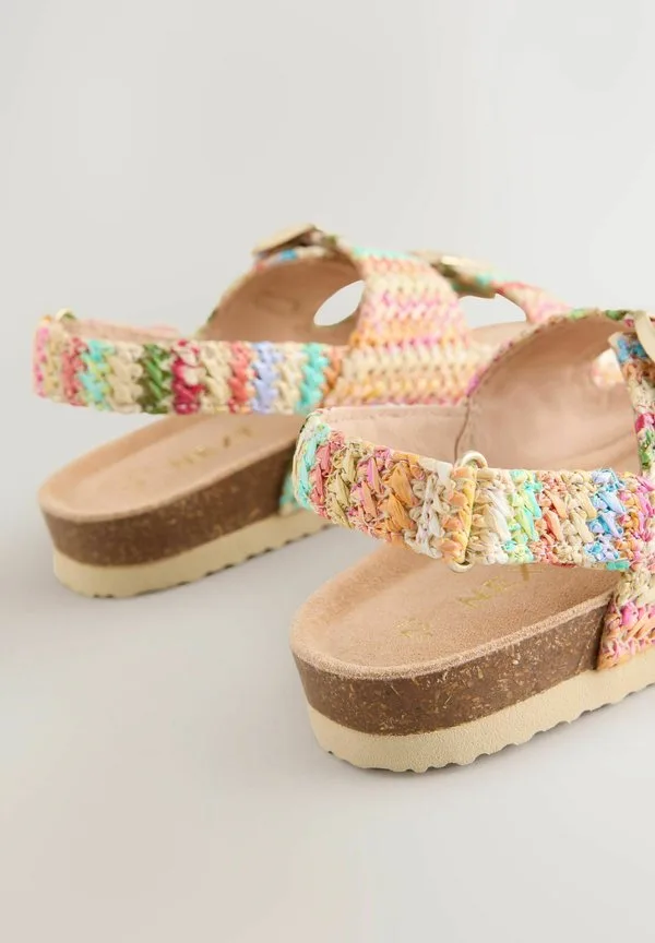 Сандалии с широкой и закрытой колодкой Next, Rainbow Raffia — фото 4
