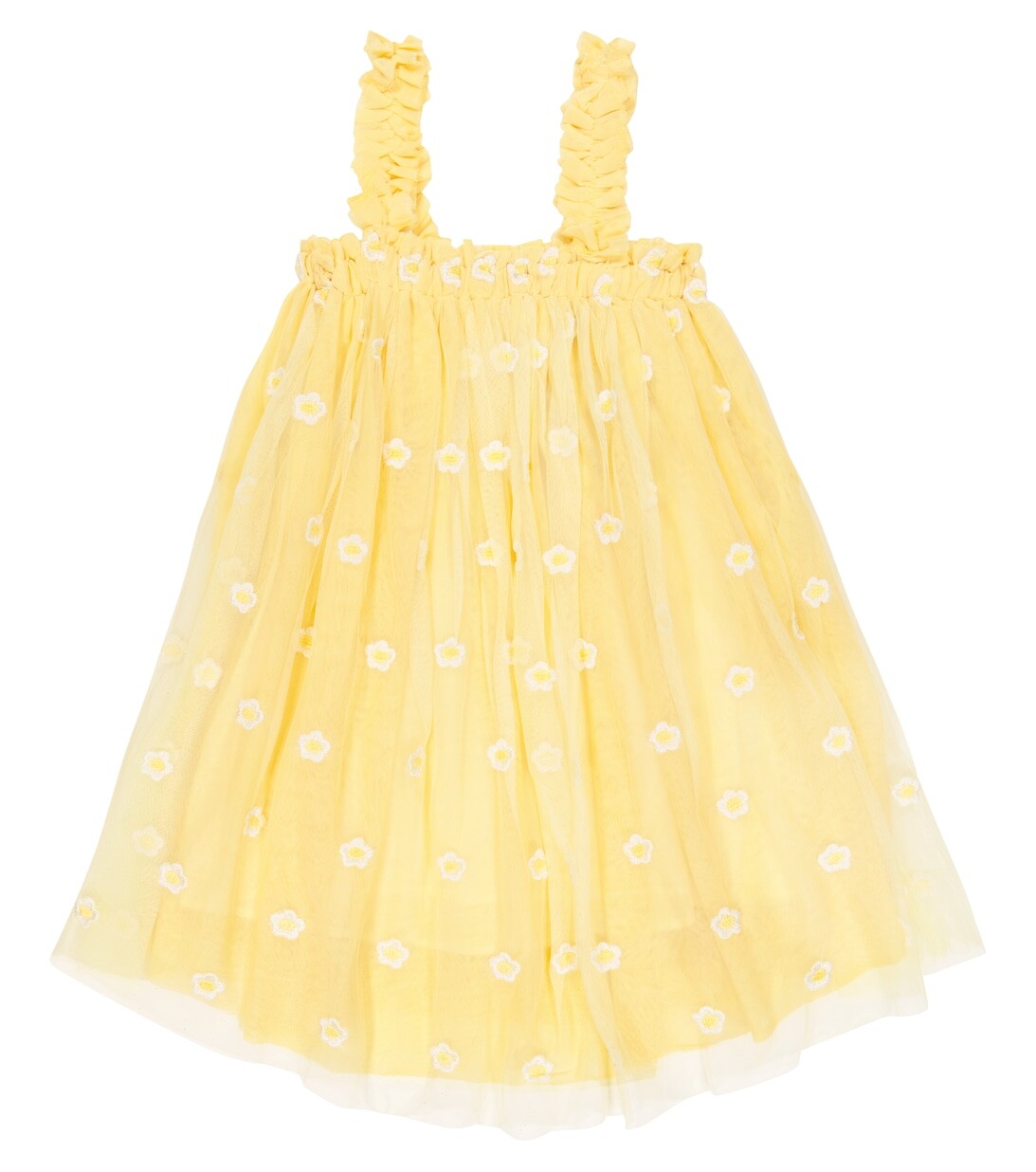 

Платье из тюля с вышивкой Stella McCartney Kids, желтый