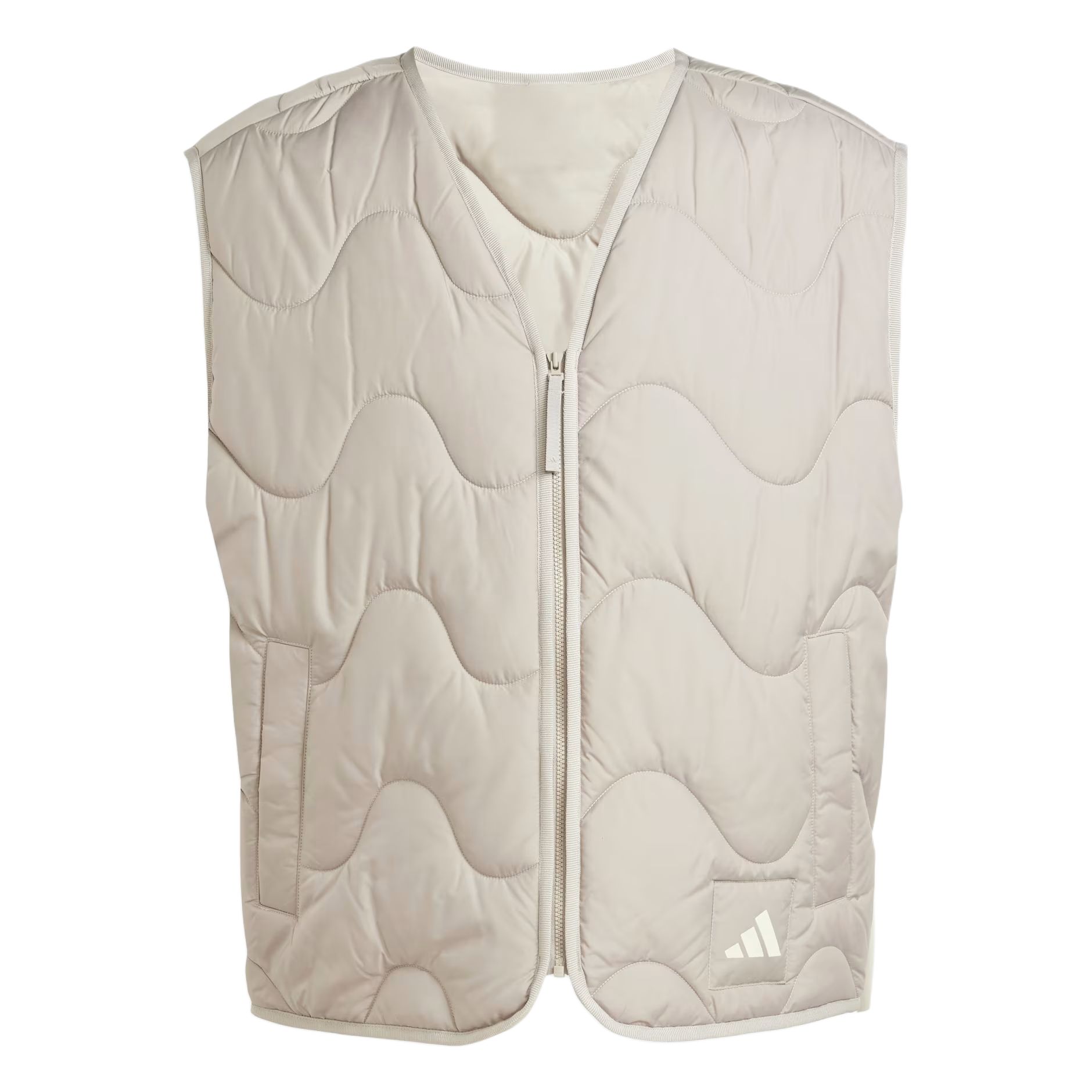 

Куртка-жилет с лого-патчем в технике квилтинг волна Adidas, taupe