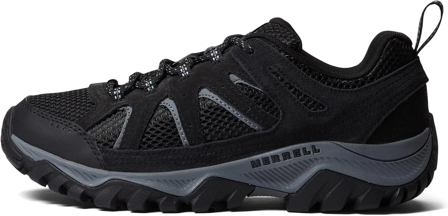 Мужские прогулочные туфли Merrell Oakcreek - замшевые, с легкой промежуточной подошвой из ЭВА и закругленным носком, Black — фото 4