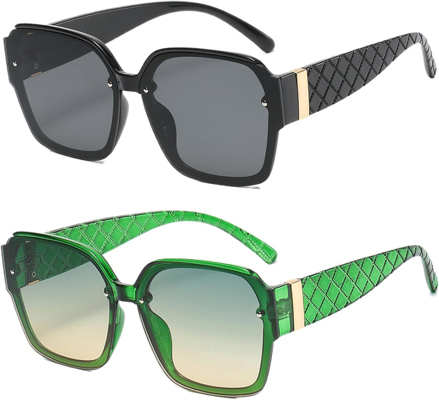 

Солнцезащитные очки с защитой от УФ-излучения UV400 | Металлическая большая оправа, сетчатые дужки, градиентный оттенок | Для женщин и мужчин, для занятий спортом на открытом воздухе и вождения DSVIGF, 2pcs Z04