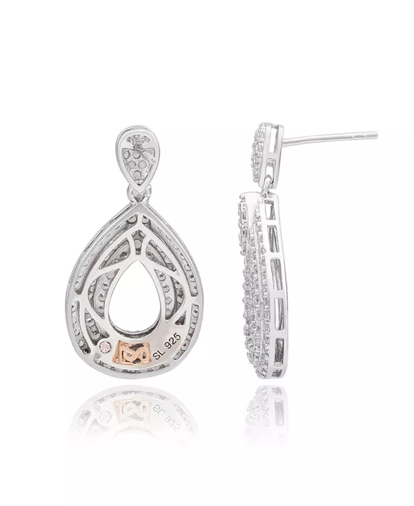 

Серьги-Капли Suzy Levian из стерлингового серебра с тройным рядом кубических цирконий Suzy Levian New York, white