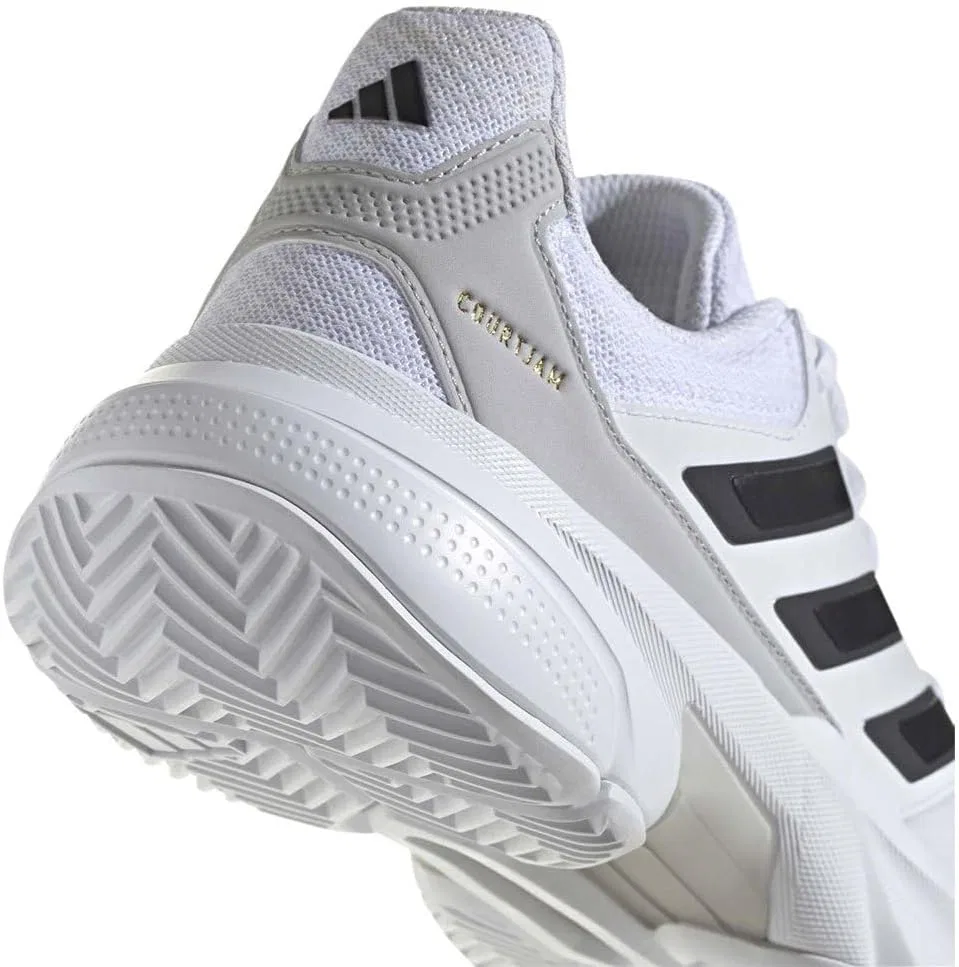 Мужские теннисные кроссовки Adidas Courtjam Control 3, Cloud White Core Black Grey Two — фото 2