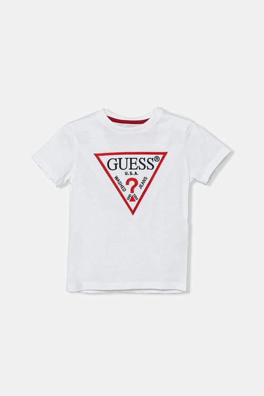 

Детская хлопковая футболка Guess, белый