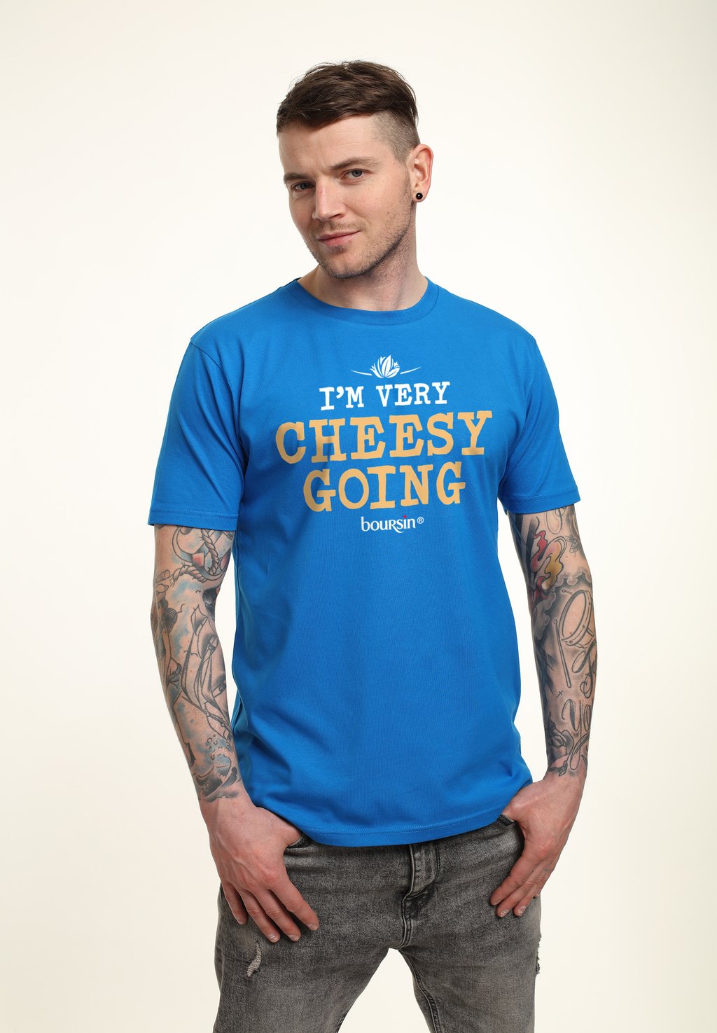 

Футболка с принтом BOURSIN IM VERY CHEESY GOING Henry Tiger, цвет Royal Blue