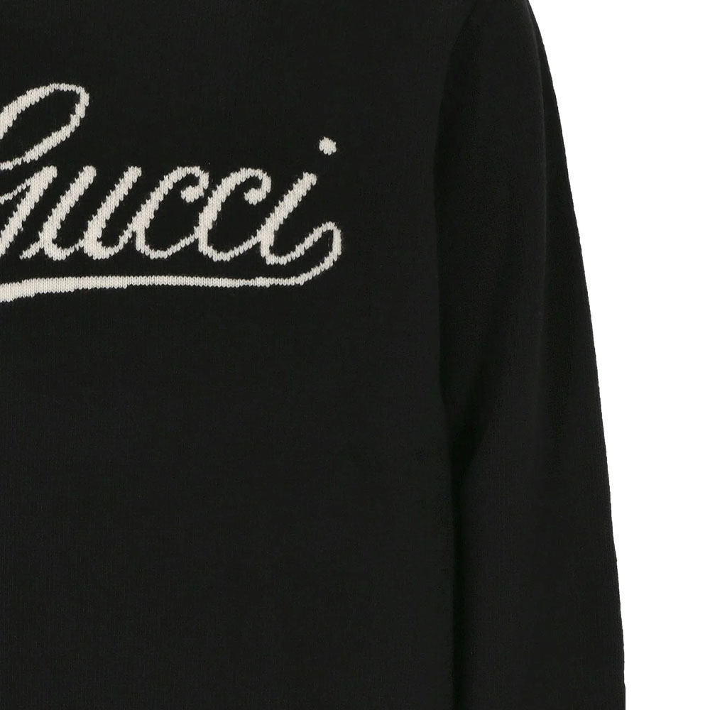 

Свитер с интарсией логотипом GUCCI, черный