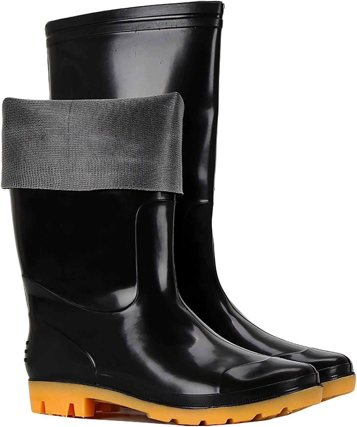 

Резиновые сапоги WKNBEU для женщин и мужчин, противоскользящие, водонепроницаемые, для дождя, садовые и ботинки (Цвет: черный, Размер: EU 43)